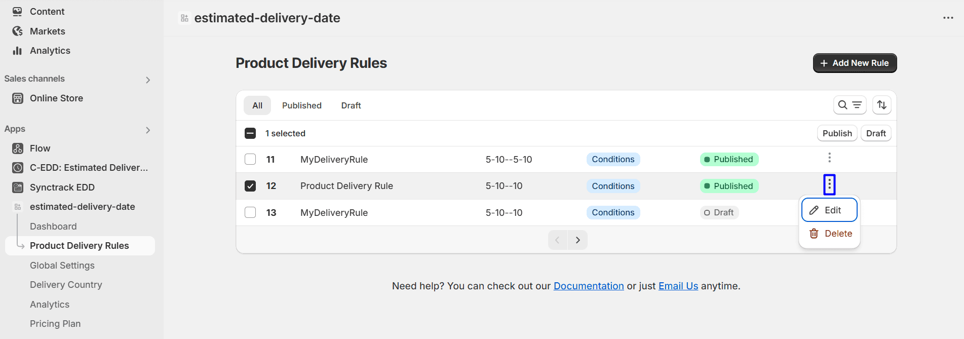 Product Delivery Rules