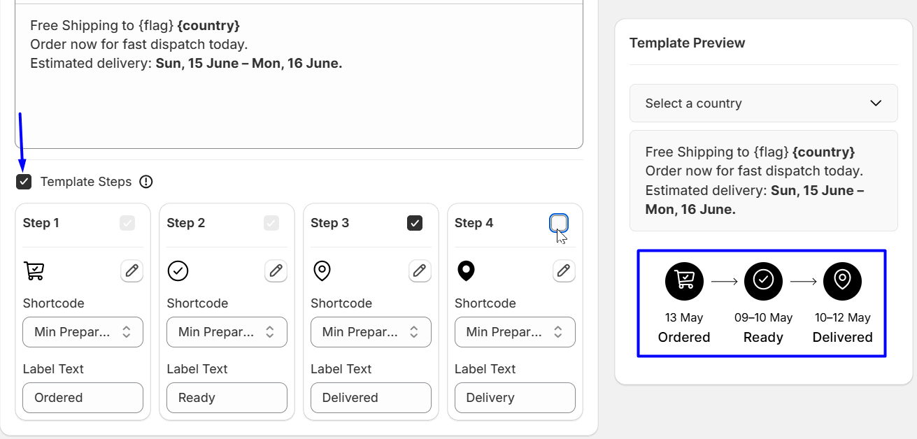 WowETA ETA Template Steps Activate