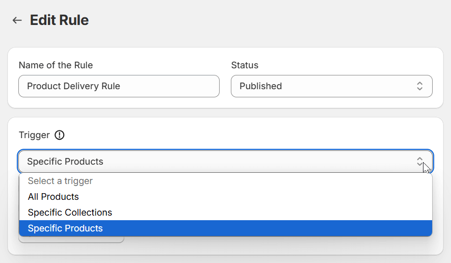 WowETA Product Trigger Edit