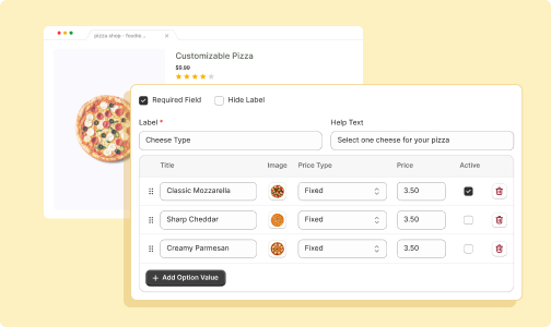 Price Add-Ons & Cost Per Option