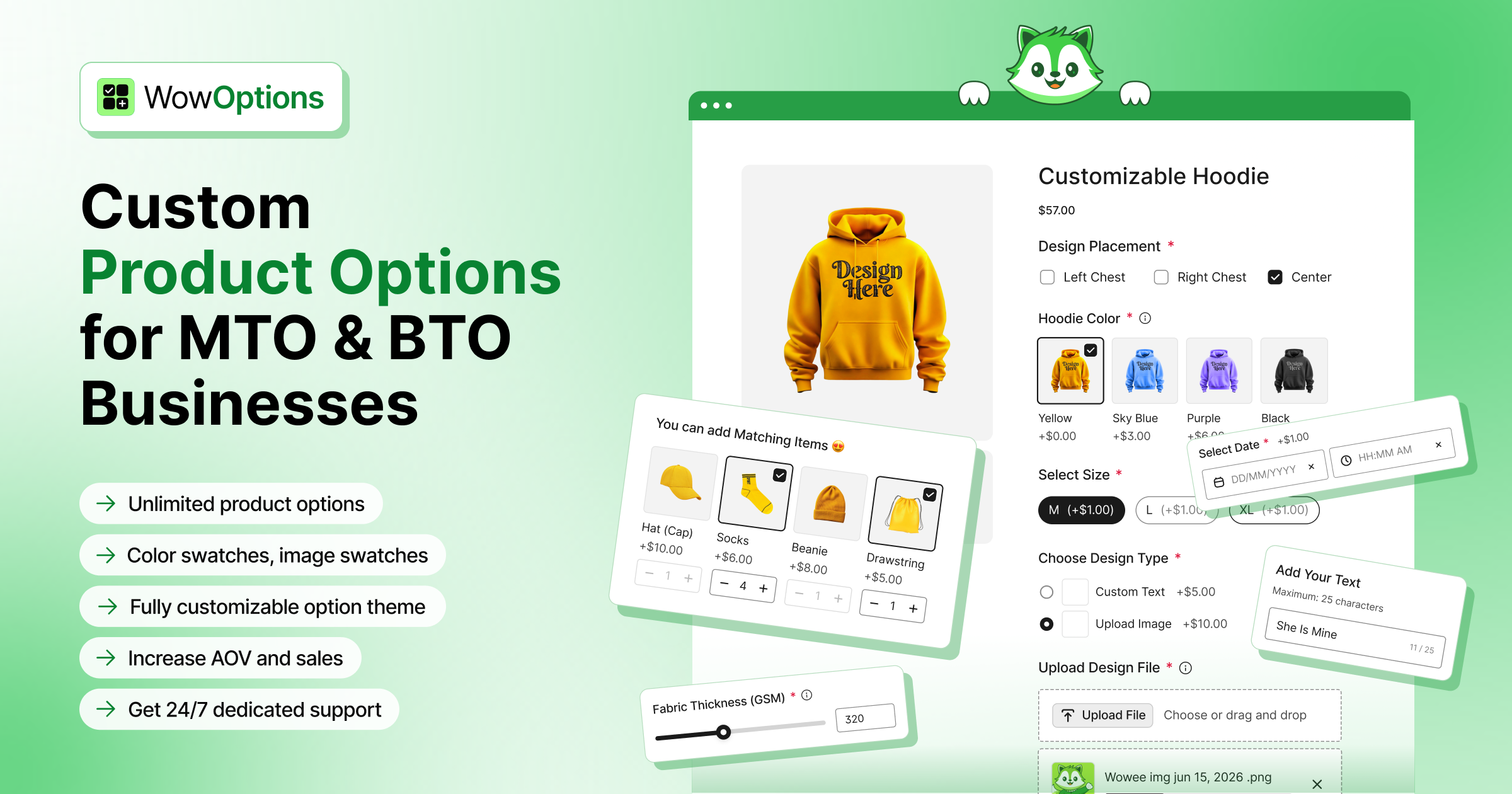 WowOptions - Custom Product Options App for Shopify Merchants